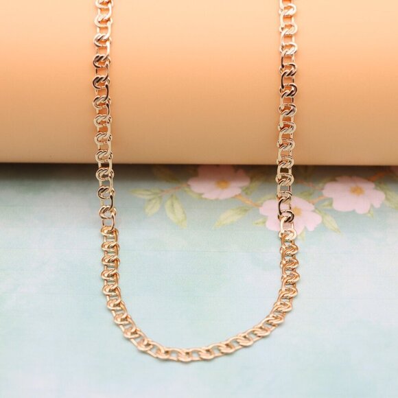 "Classic Link Rose Gold Chain Necklace Elegant Shine, XPNL0129 - Picture 6 of 12